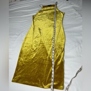 Velvet mustard, 90s style fancy long tank dress
